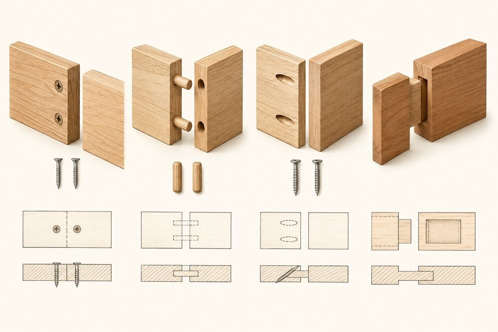 beginner joinery guide with illustrated wood joint examples