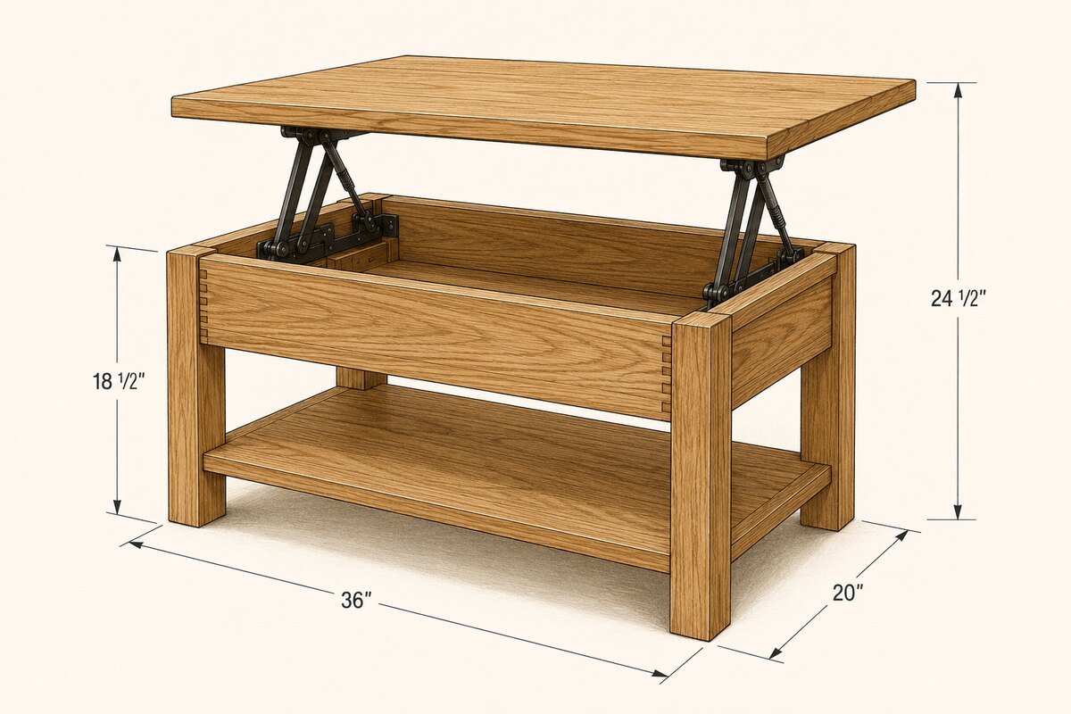 How to Build a Lift-Top Coffee Table with Hidden Storage