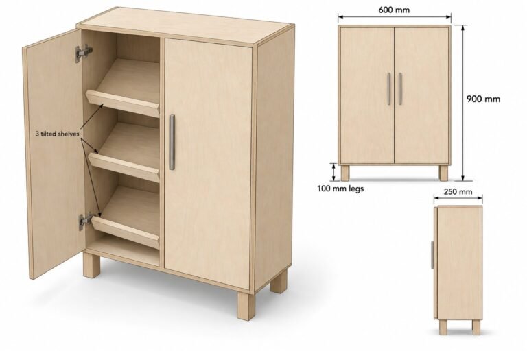 Slim Shoe Cabinet Plans: 13 Easy DIY Steps